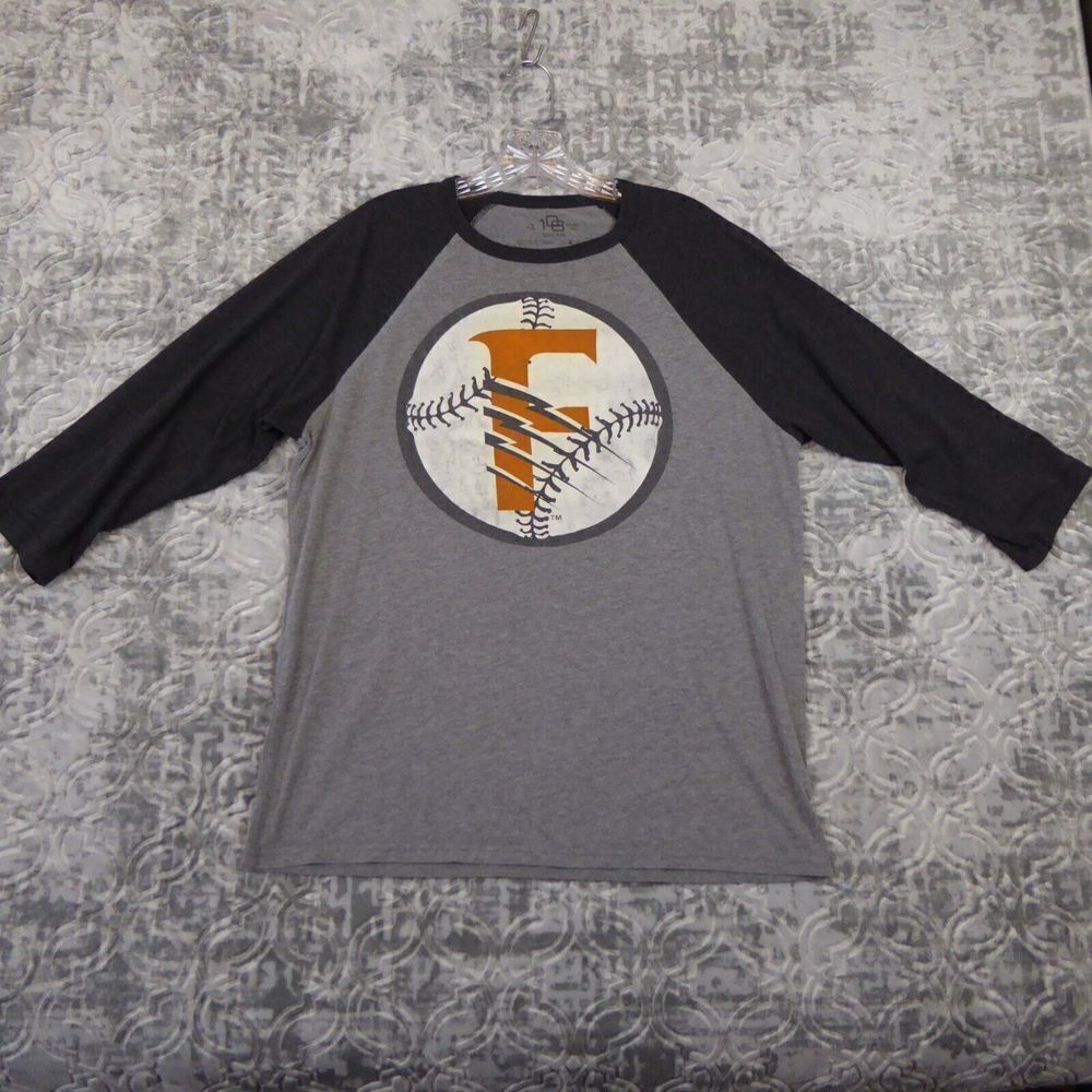108 Stitches Minor League Baseball Shirt Men's Large Gray Raglan F Logo